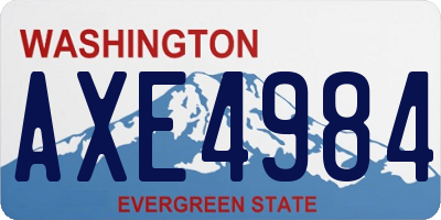 WA license plate AXE4984