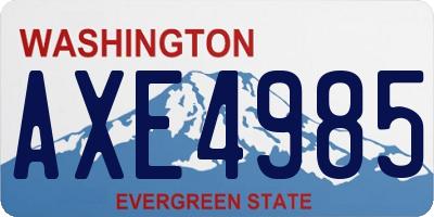 WA license plate AXE4985