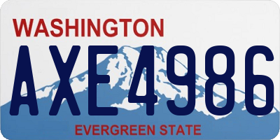 WA license plate AXE4986