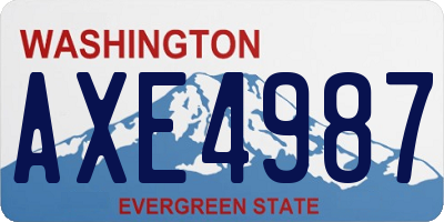 WA license plate AXE4987