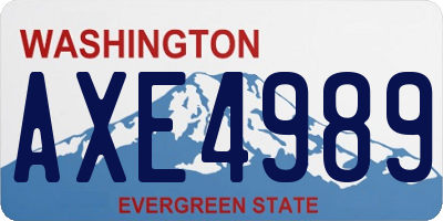 WA license plate AXE4989