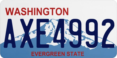 WA license plate AXE4992