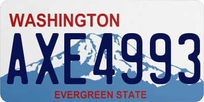 WA license plate AXE4993