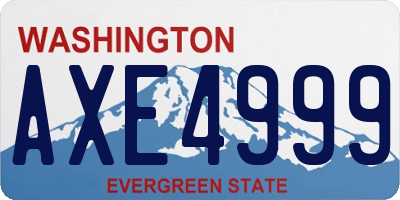 WA license plate AXE4999