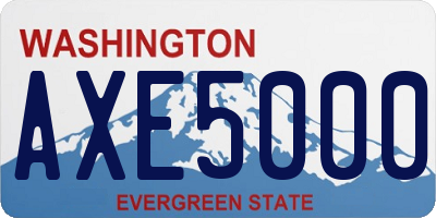 WA license plate AXE5000