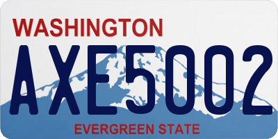 WA license plate AXE5002