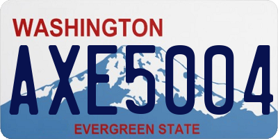 WA license plate AXE5004