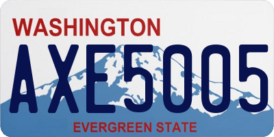 WA license plate AXE5005