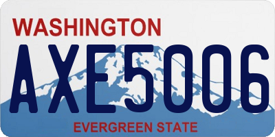 WA license plate AXE5006