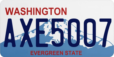 WA license plate AXE5007