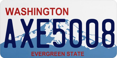 WA license plate AXE5008