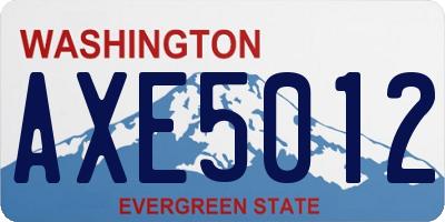 WA license plate AXE5012