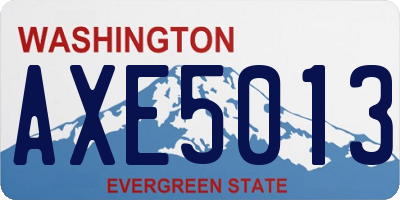 WA license plate AXE5013