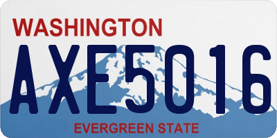 WA license plate AXE5016
