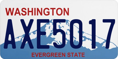 WA license plate AXE5017