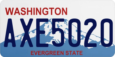 WA license plate AXE5020