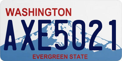 WA license plate AXE5021