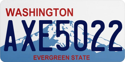 WA license plate AXE5022