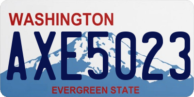 WA license plate AXE5023