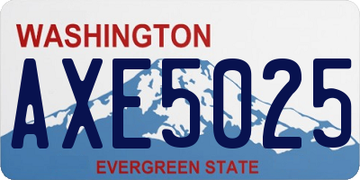 WA license plate AXE5025