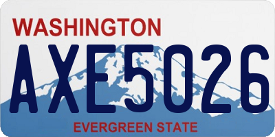 WA license plate AXE5026