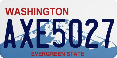 WA license plate AXE5027