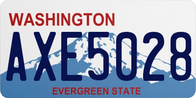 WA license plate AXE5028