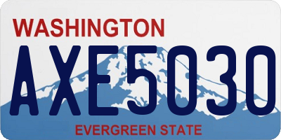 WA license plate AXE5030