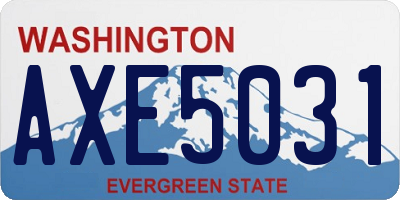 WA license plate AXE5031