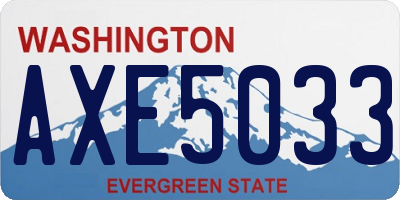 WA license plate AXE5033