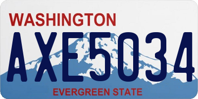 WA license plate AXE5034