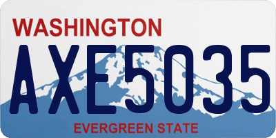 WA license plate AXE5035