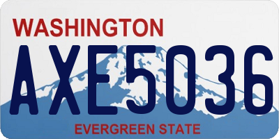 WA license plate AXE5036