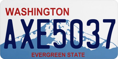 WA license plate AXE5037