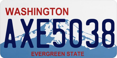 WA license plate AXE5038