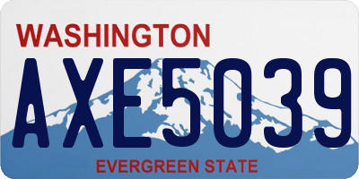 WA license plate AXE5039