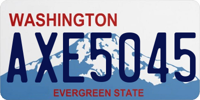 WA license plate AXE5045