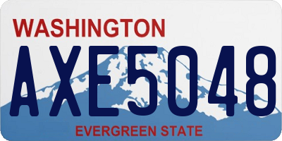 WA license plate AXE5048