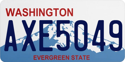 WA license plate AXE5049