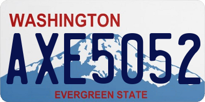WA license plate AXE5052