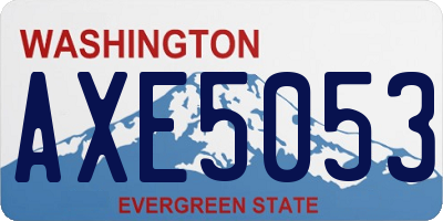 WA license plate AXE5053
