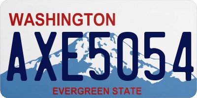 WA license plate AXE5054