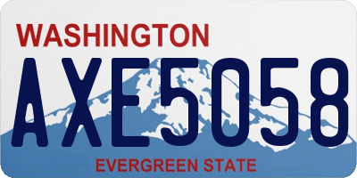 WA license plate AXE5058