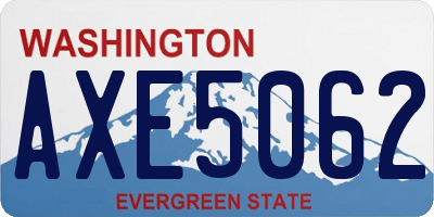 WA license plate AXE5062