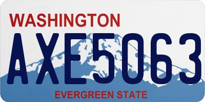 WA license plate AXE5063