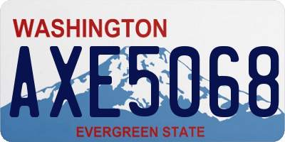 WA license plate AXE5068