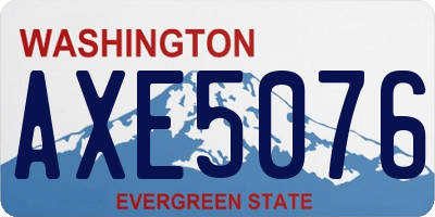 WA license plate AXE5076