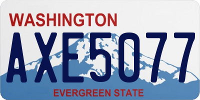 WA license plate AXE5077