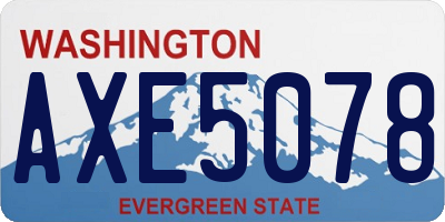 WA license plate AXE5078