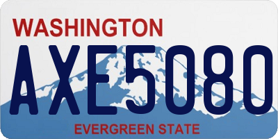 WA license plate AXE5080